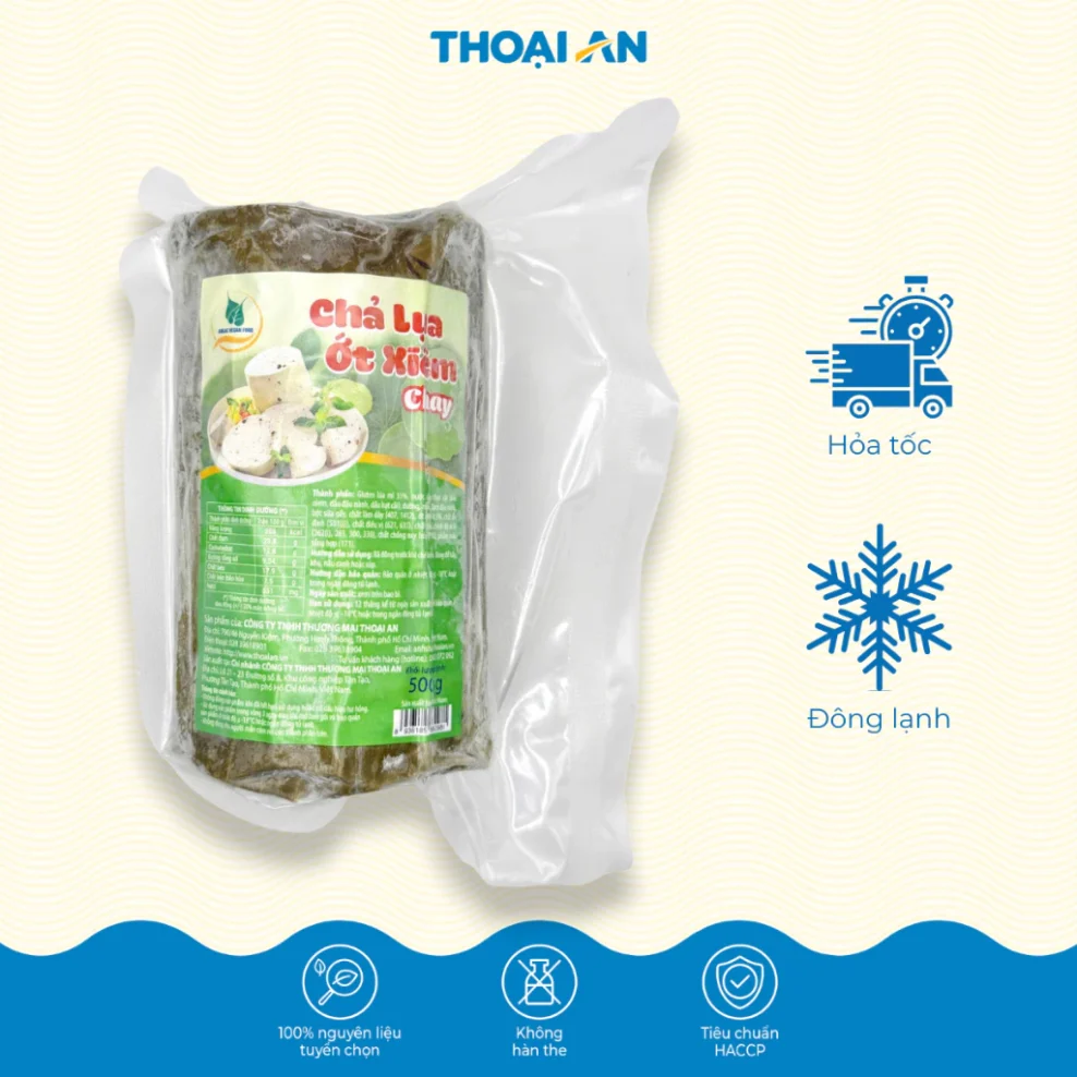 Chả lụa ớt xiêm chay Thoại An 500g (Đông lạnh)