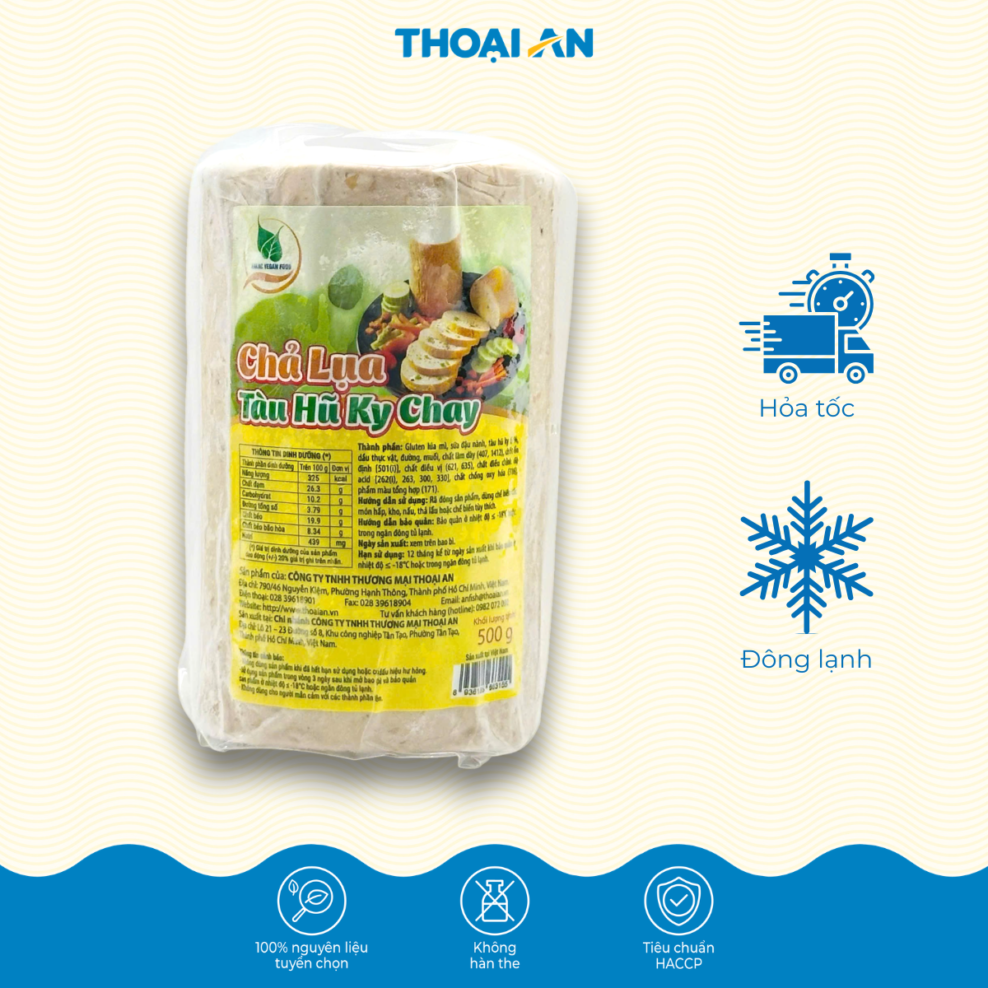 Chả lụa tàu hũ ky chay Thoại An 500g (Đông lạnh)