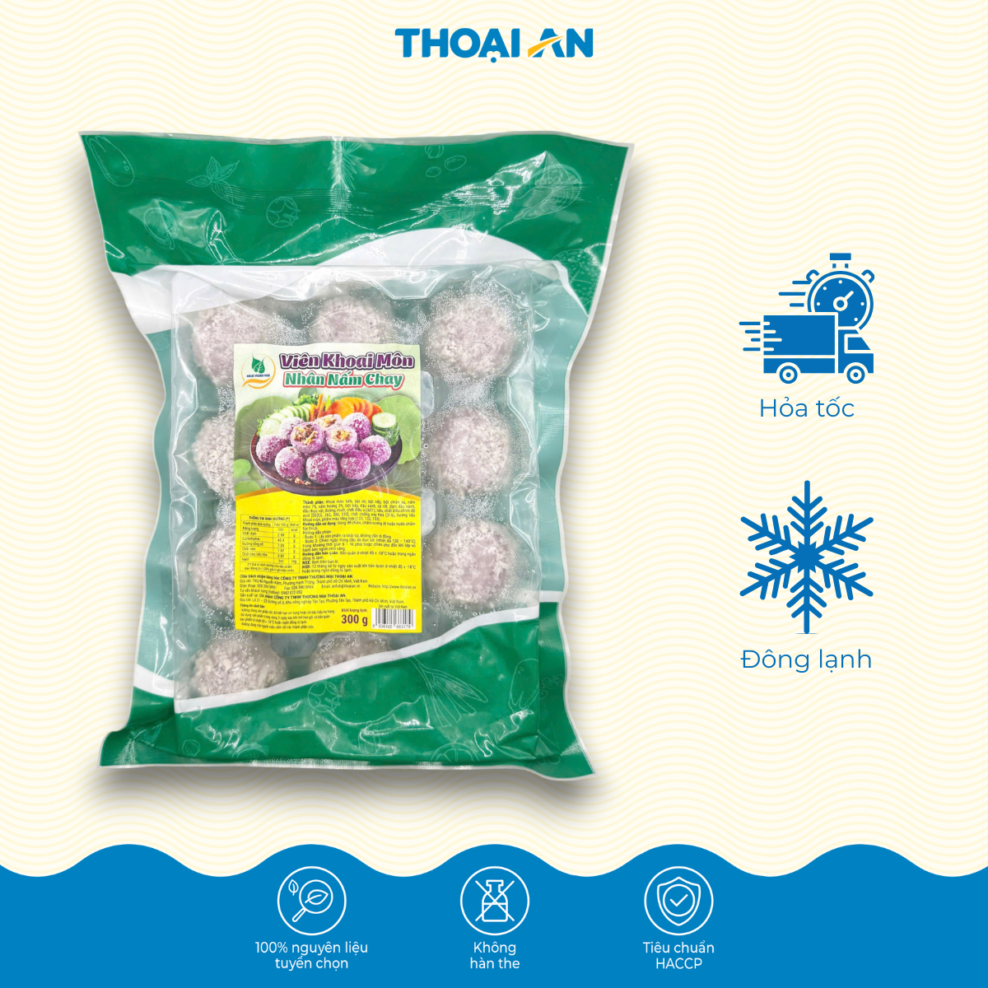 Viên khoai môn nhân nấm chay Thoại An 300g (Đông lạnh)